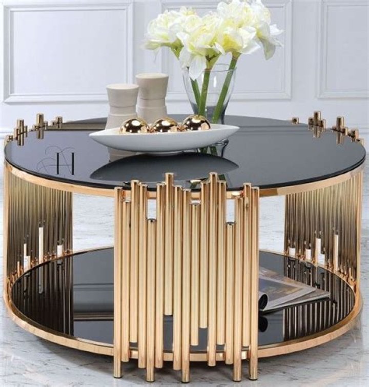 Tanquin Gold and Black Glass Coffee Table 1StopBedrooms