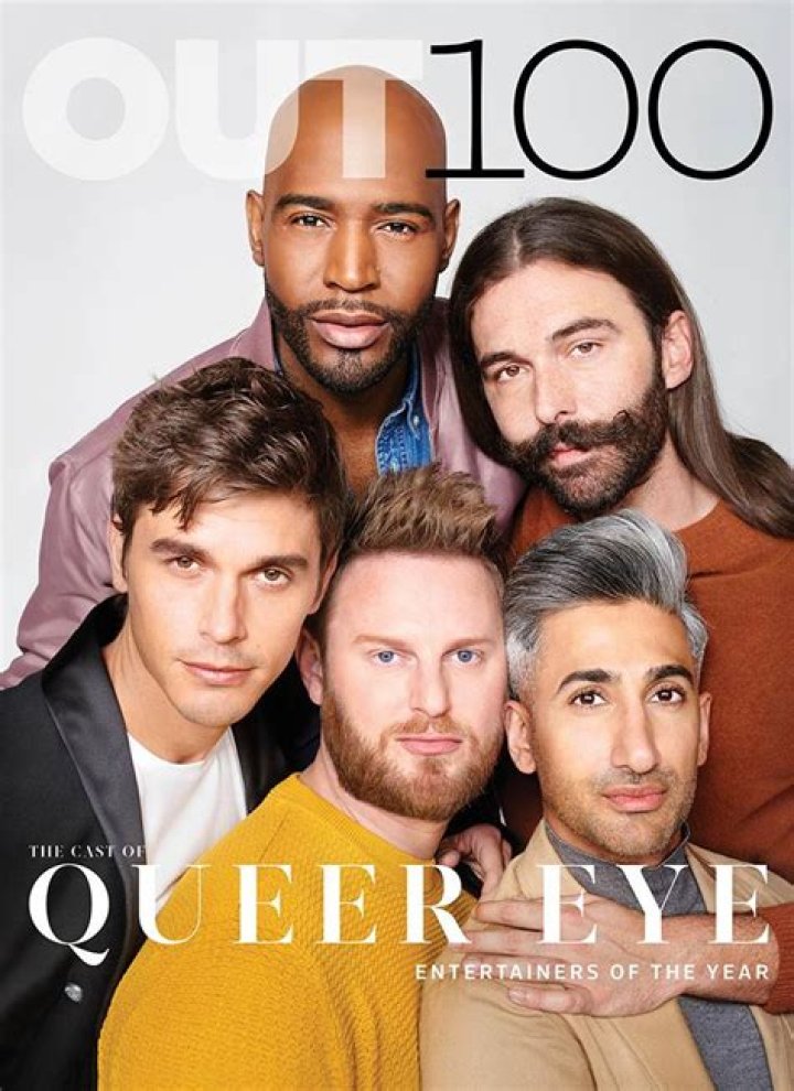 The cast of Queer Eye talking to an emotional guest