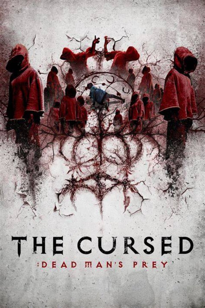 The Cursed Dead Man's Prey promo poster featuring robed characters