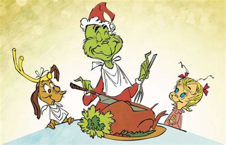 The grinch cuts the turkey for Whoville