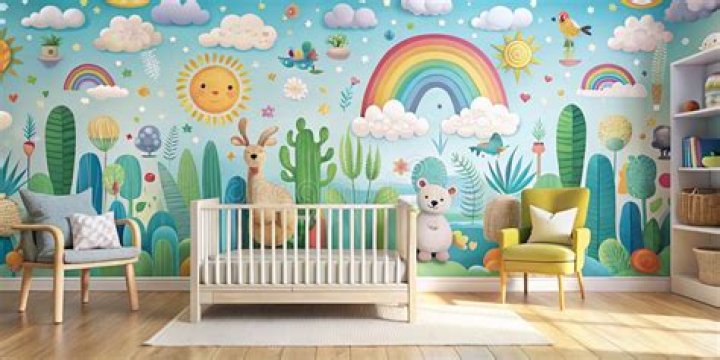 The nursery features a mural by an artist and friend of the couple. Photo / Facebook, Kaycee Daniel.