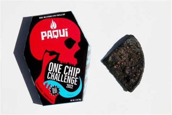 The One Chip Challenge comes in a coffin-shaped box that warns it is intended for adults and should be kept out of the reach of children.