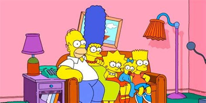 The Simpson family sitting in their living room