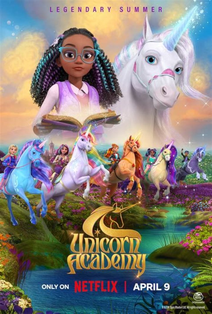 The unicorn looks up to the moon in The Last Unicorn