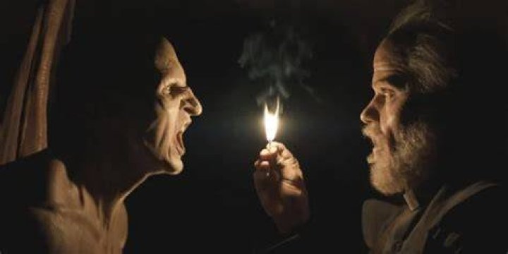 The vampire attacks Monsignor Pruitt in the cave in Midnight Mass