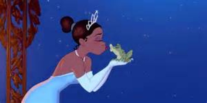 Tiana and frog Naveen in Princess and the Frog