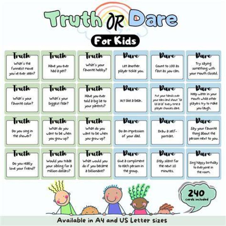 Top 200 cool truth or dare questions for children, friends and family