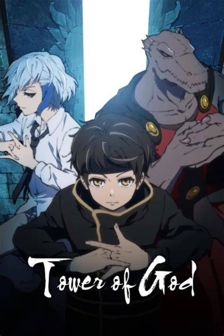 Tower of God art showing Bam and his group, formed of Agnes and Rak