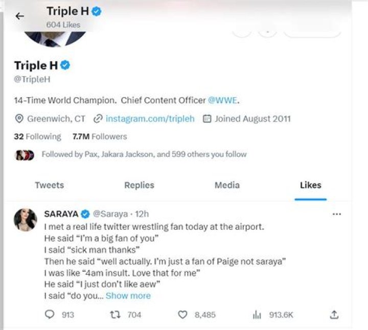 Triple H Likes Tweet From Disgruntled Fan About Direction Of WWE