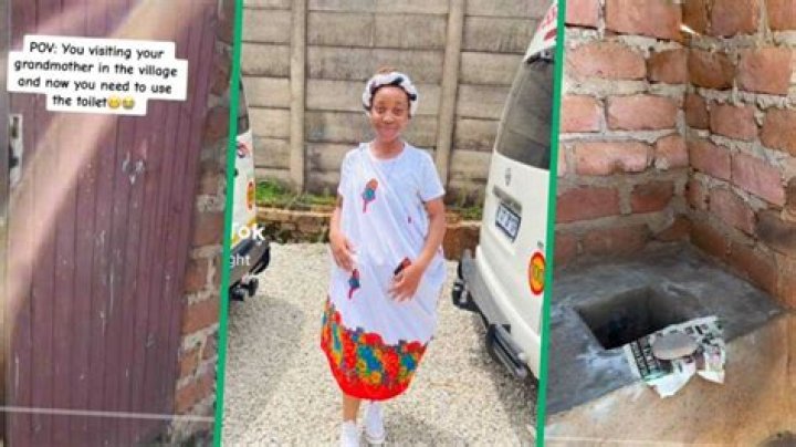 Video of Woman Sharing Experience of Using Long Drop Toilet During Visit to Her Gogo's House in the Village
