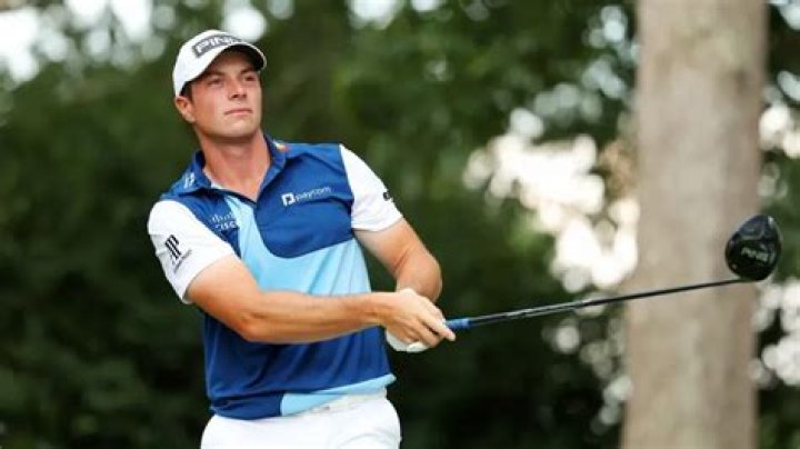 Viktor Hovland, of Norway, shares the early lead at Augusta. Photo / AP