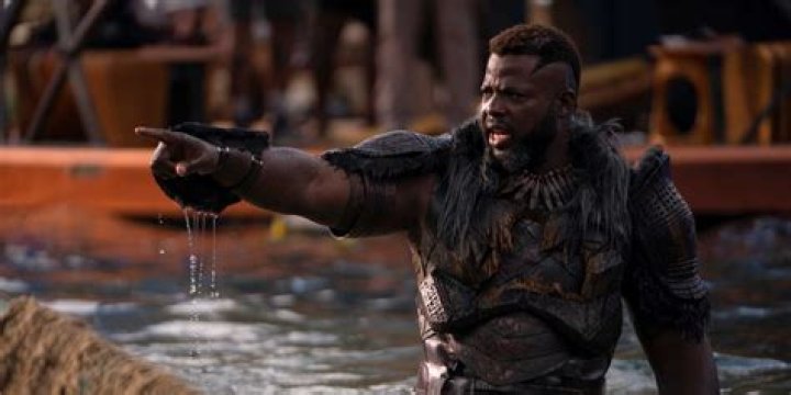 Winston Duke pointing his finger as M'Baku in Black Panther: Wakanda Forever.